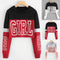 Crop Top Hoodie  Sweatshirt Hoodies Women Patchwork Lett - ROUTINE FASHION